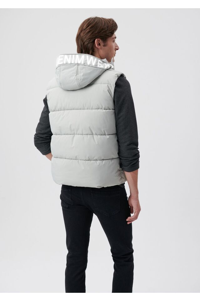 MAVİ ERKEK KAPÜŞONLU YELEK Açık Gri 0110089-70075