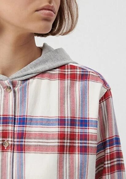 MAVİ KADIN UZUN KOL GÖMLEK Kırmızı Ekose 1210248-85365