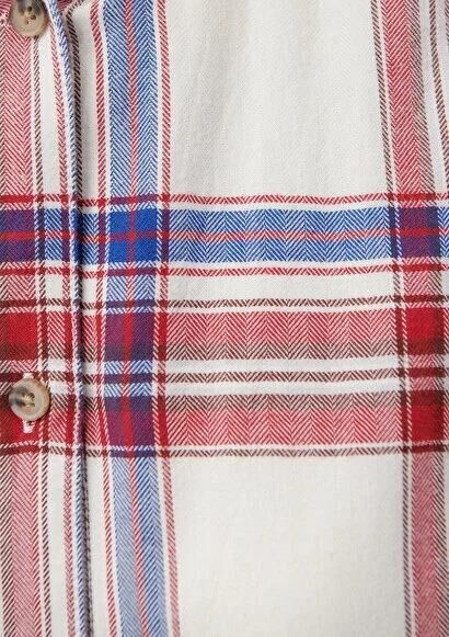 MAVİ KADIN UZUN KOL GÖMLEK Kırmızı Ekose 1210248-85365