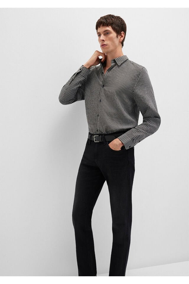 MAVİ ERKEK ÇİZGİLİ GÖMLEK antrasit stripe as is 0211669-90902