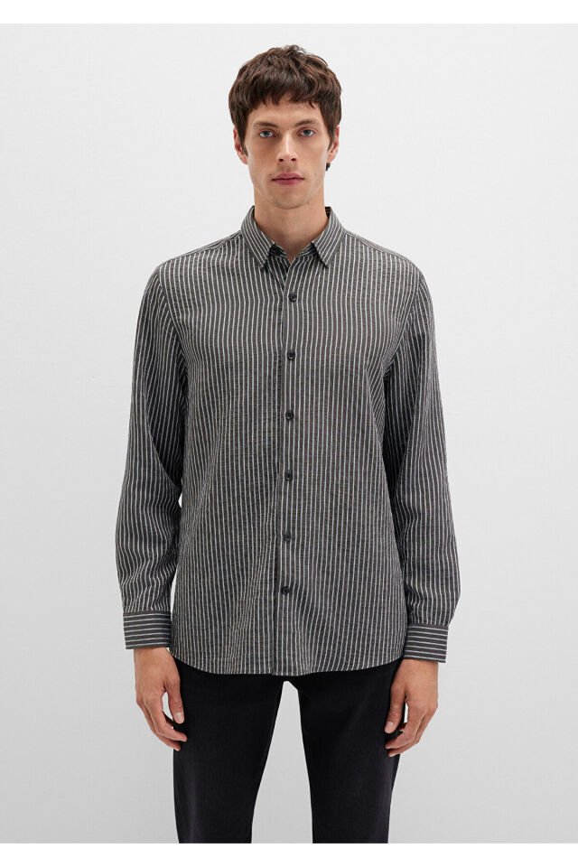 MAVİ ERKEK ÇİZGİLİ GÖMLEK antrasit stripe as is 0211669-90902
