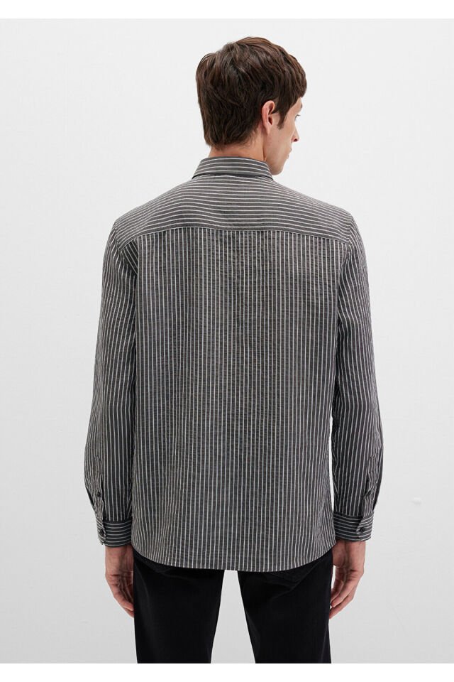 MAVİ ERKEK ÇİZGİLİ GÖMLEK antrasit stripe as is 0211669-90902