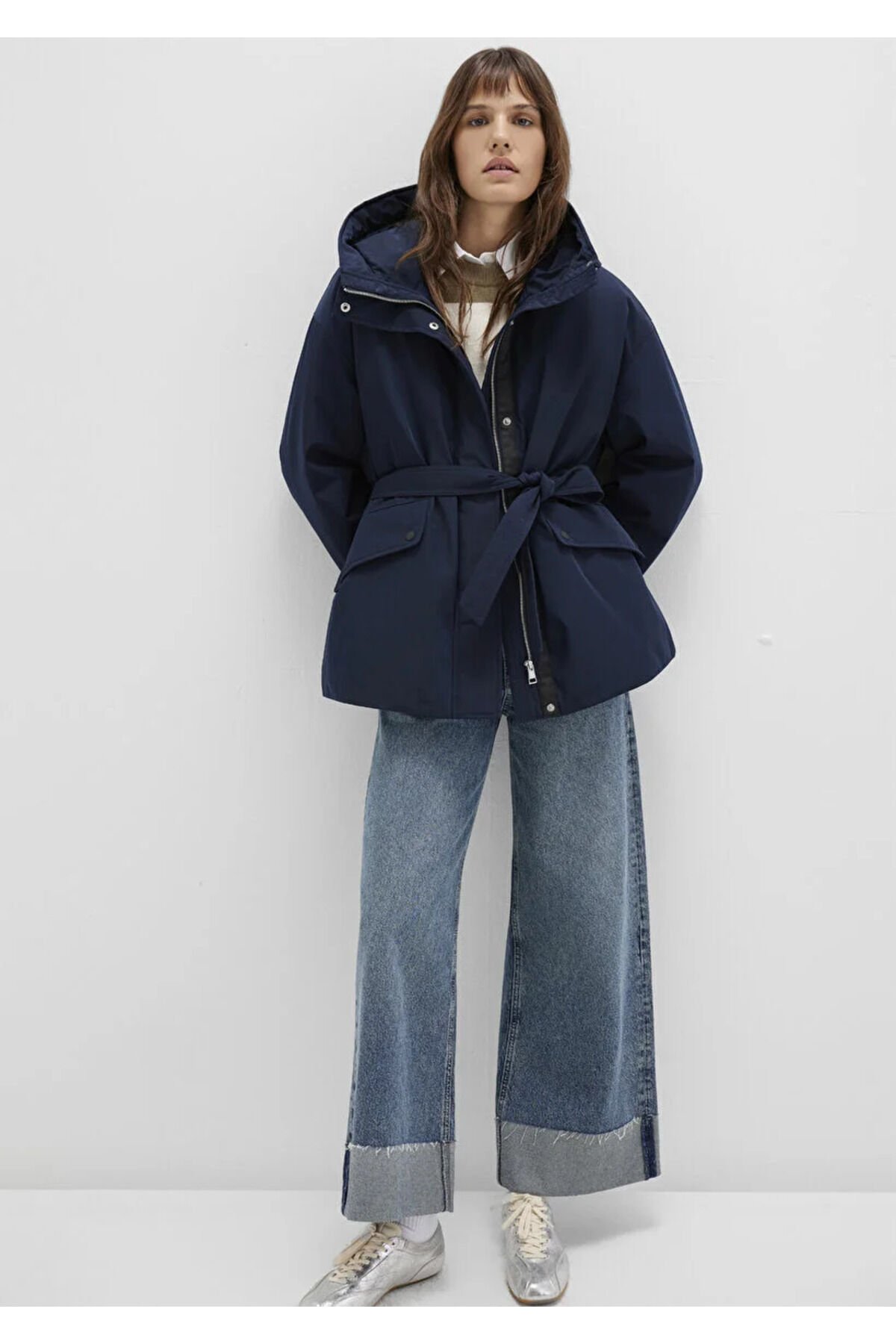 MAVİ KADIN KAPİŞONLU CEKET Gökyüzü Lacivert 1110703-83699