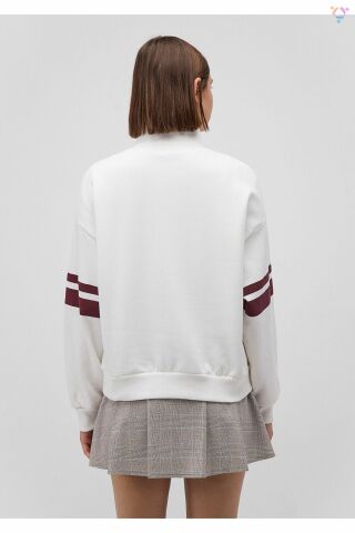 MAVİ KADIN YARIM FERMUARLI SWEATSHIRT Kırık Beyaz 1S10171-70057