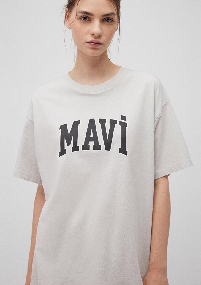 MAVİ KADIN MAVİ BASKILI TİŞÖRT Açık Gri 1600843-70074