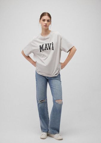 MAVİ KADIN MAVİ BASKILI TİŞÖRT Açık Gri 1600843-70074