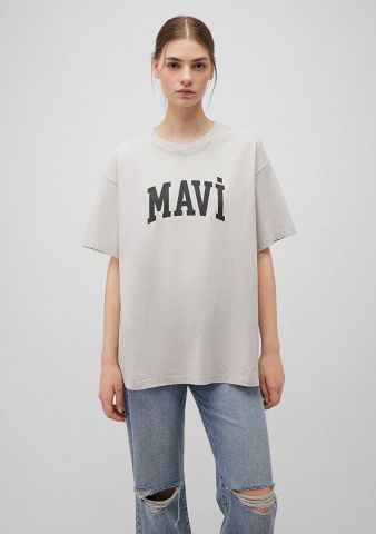 MAVİ KADIN MAVİ BASKILI TİŞÖRT Açık Gri 1600843-70074