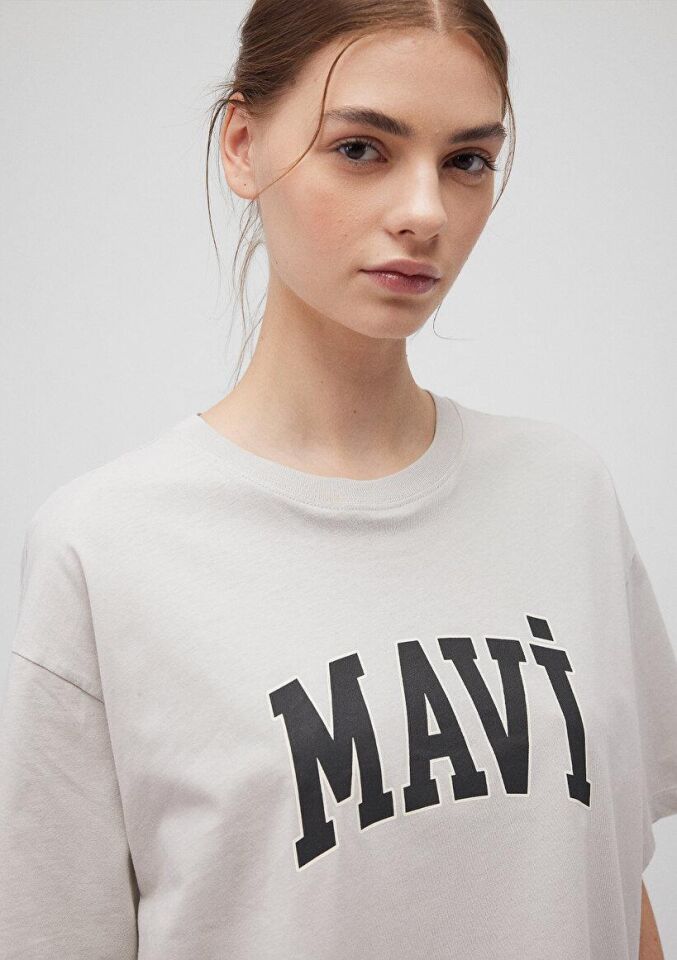 MAVİ KADIN MAVİ BASKILI TİŞÖRT Açık Gri 1600843-70074