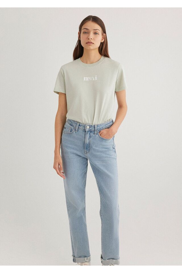 MAVİ KADIN LOGO TIŞORT Sis Yeşil 1612241-70148