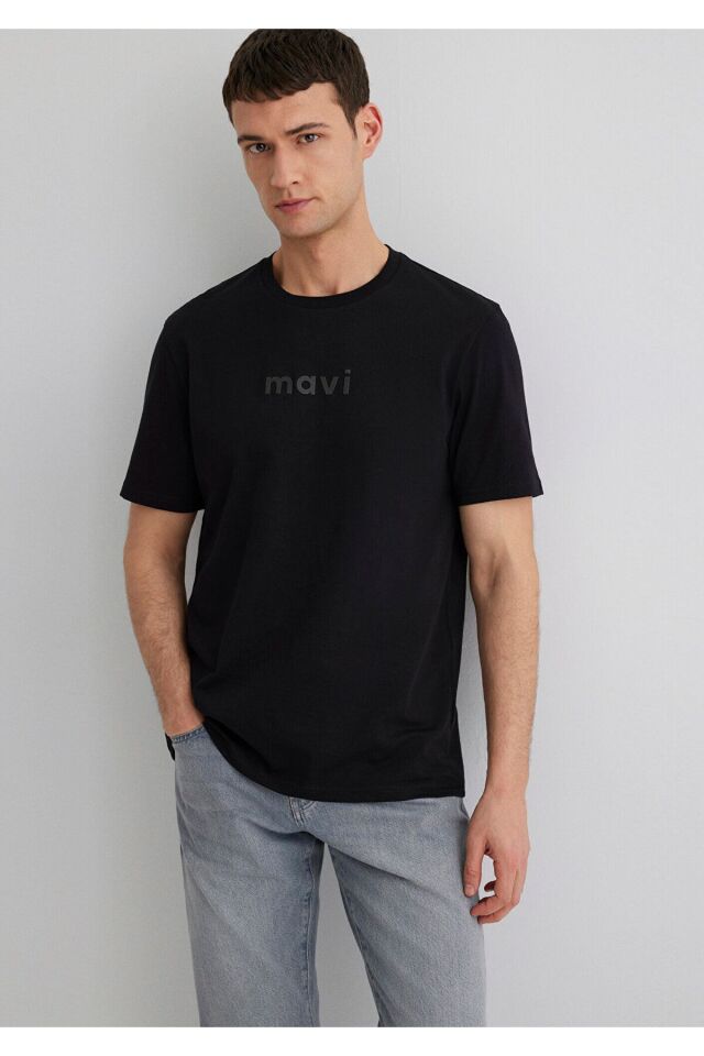 MAVİ ERKEK MAVİ BASKILI TİŞÖRT Siyah 0612732-900