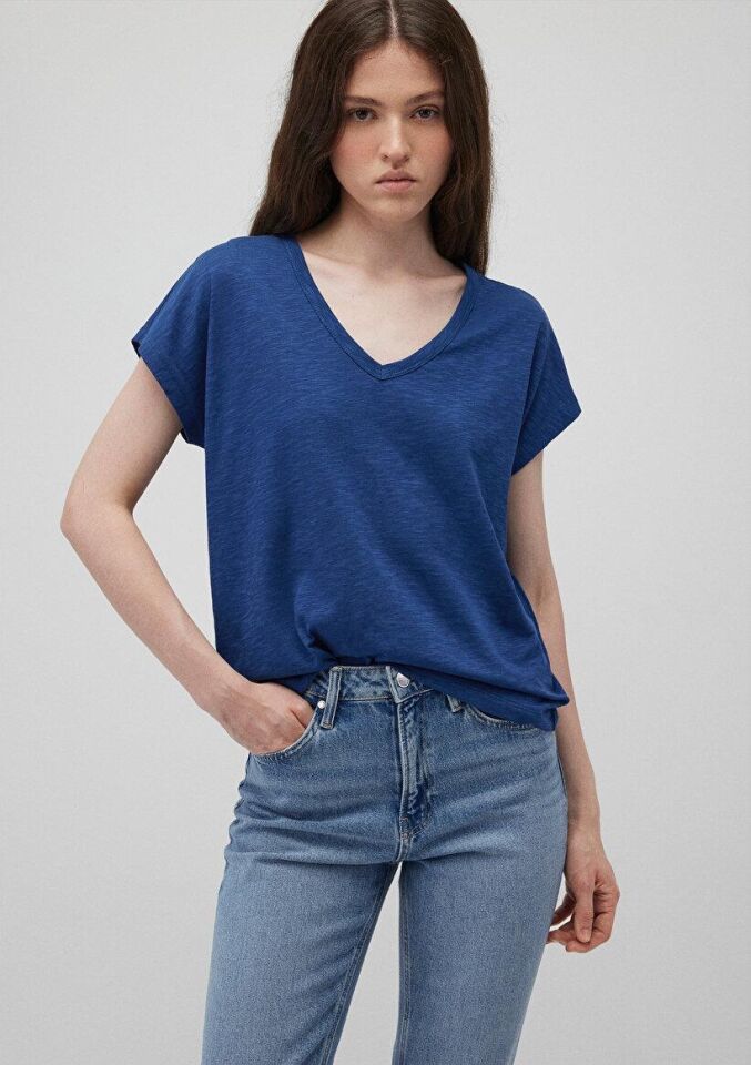 MAVİ KADIN KISA KOLLU BASİC Gece Mavi 1612380-30808