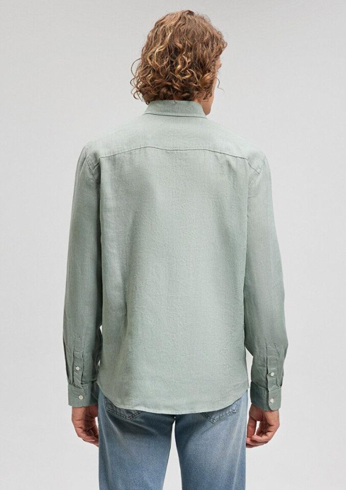 MAVİ ERKEK KETEN GÖMLEK Chinois Green 021190-70120