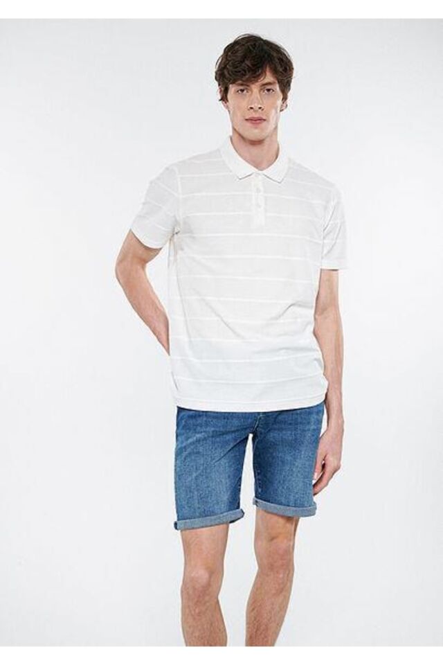 MAVİ ERKEK POLO TİŞÖRT Kırık Beyaz 0611408-70057