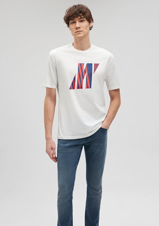 MAVİ ERKEK BİSİKLET YAKA TİŞÖRT Kırık Beyaz 0611504-70057