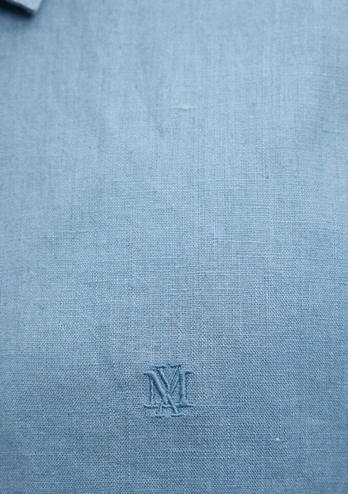 MAVİ ERKEK KETEN GÖMLEK Koyu Havacı Mavi 021190-70877