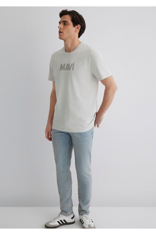 MAVİ ERKEK MAVİ BASKILI TİŞÖRT  Pus Gri 066846-70080