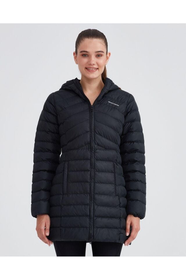 SKECHERS KADIN ŞİŞME MONT W ESSENTİAL MAXİ LENGTH HOODED JACKET S212005-001