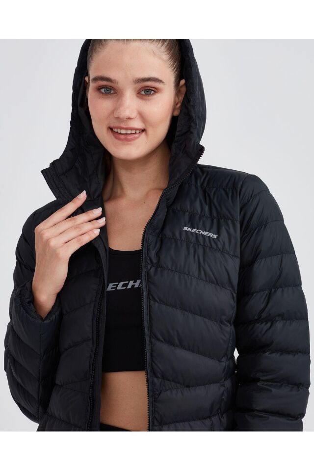 SKECHERS KADIN ŞİŞME MONT W ESSENTİAL MAXİ LENGTH HOODED JACKET S212005-001