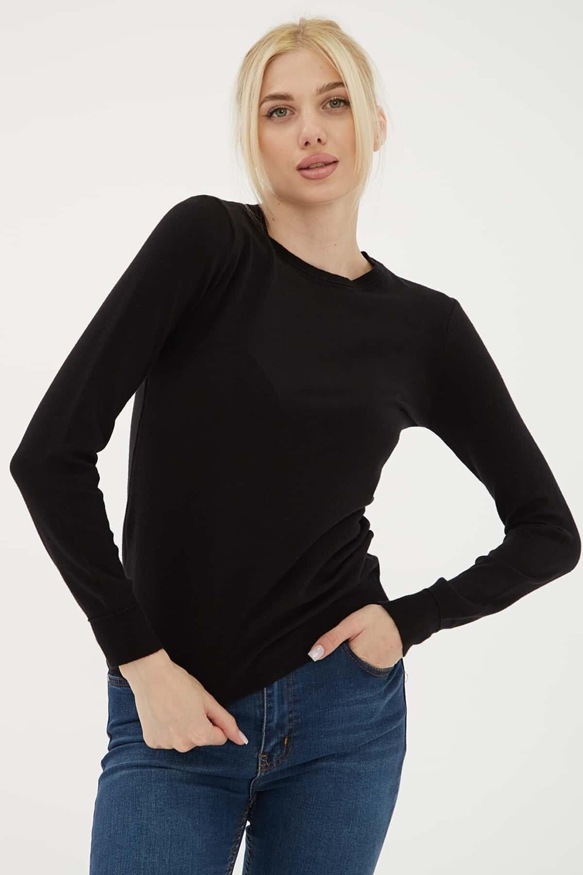 FASHION FRIENDS KADIN BİSİKLET YAKA KAZAK 25K0777K1