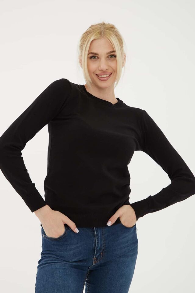 FASHION FRIENDS KADIN BİSİKLET YAKA KAZAK 25K0777K1