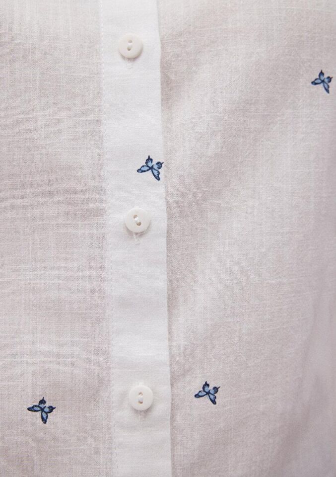 MAVİ KADIN KISA KOL GÖMLEK Nayv Mini Butterfly Prin 1210060-88201