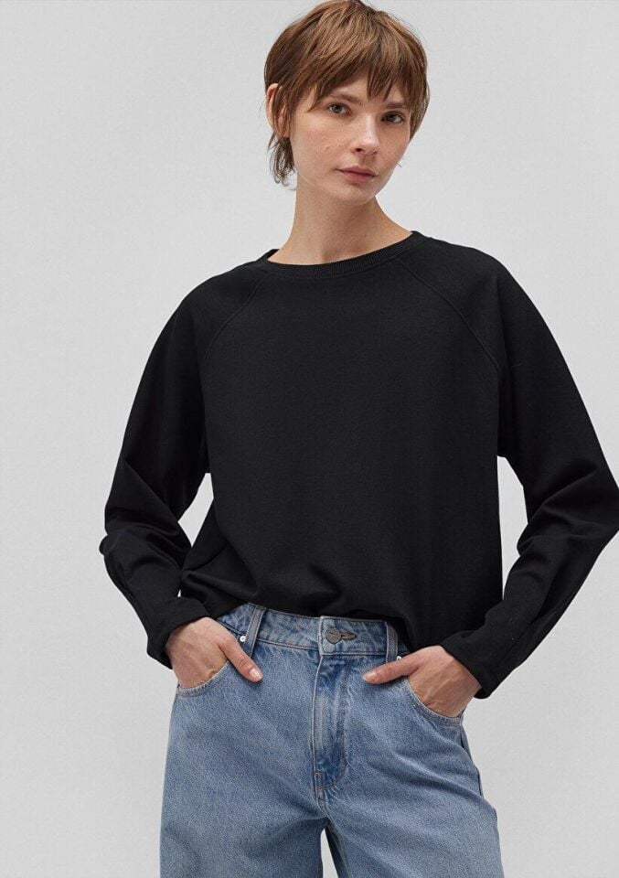 MAVİ KADIN BISIKLET YAKA SWEATSHIRT Siyah 1S10150-900