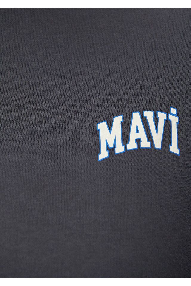 MAVİ KADIN LOGO KISA SWEATSHIRT Koyu Gri 1611601-70763