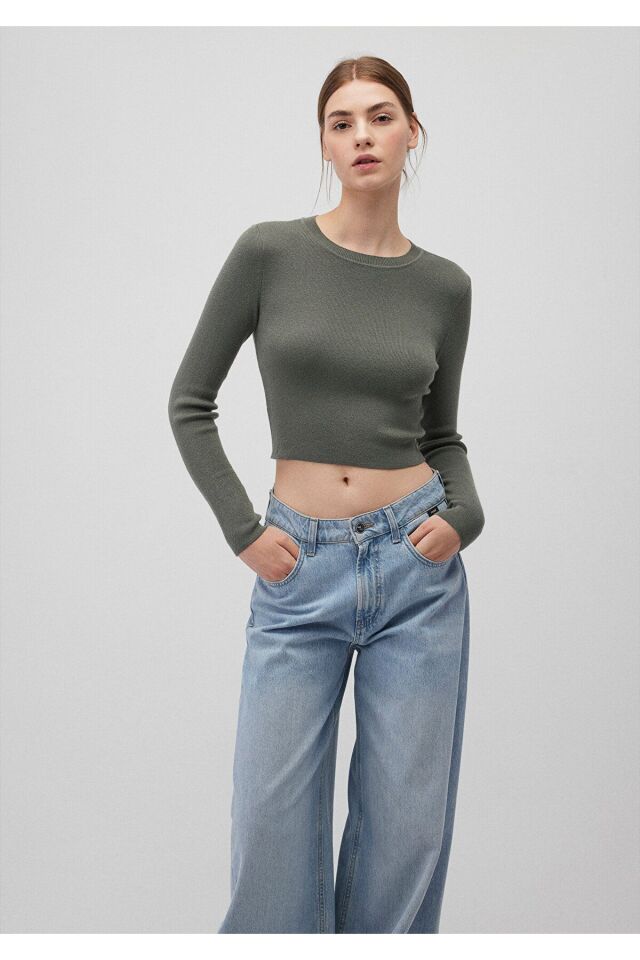 MAVİ KADIN BİSİKLET YAKA KAZAK Koyu Gri 1710474-70123