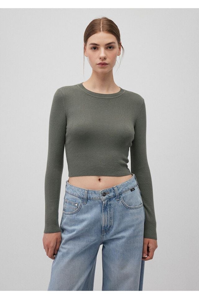 MAVİ KADIN BİSİKLET YAKA KAZAK Koyu Gri 1710474-70123