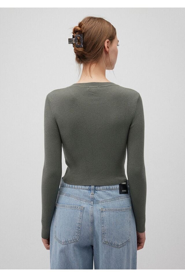 MAVİ KADIN BİSİKLET YAKA KAZAK Koyu Gri 1710474-70123