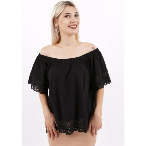 FASHİON FRİENDS  KADIN DANTEL DETAYLI BLUZ 22Y0455K1