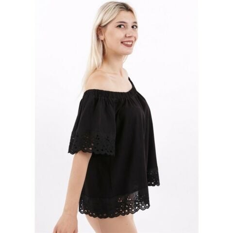 FASHİON FRİENDS  KADIN DANTEL DETAYLI BLUZ 22Y0455K1