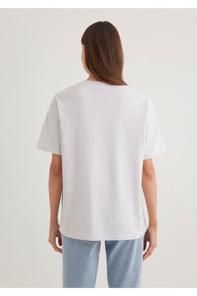 MAVİ KADIN KISA KOLLU PENYE Kar Gri MelanJ 1611309-85438