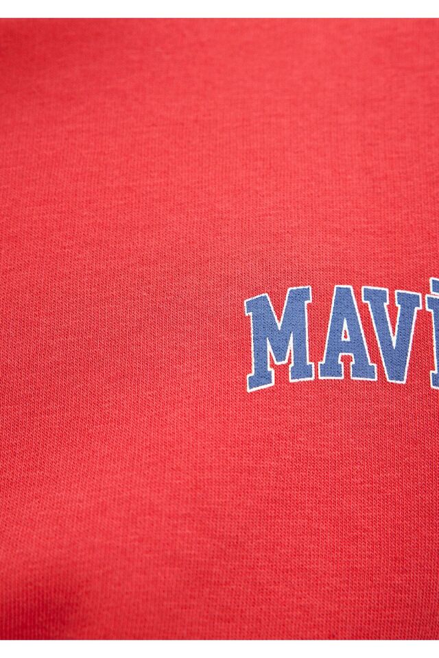 MAVİ KADIN LOGO KISA SWEATSHIRT Lipstick Red 1611601-70936