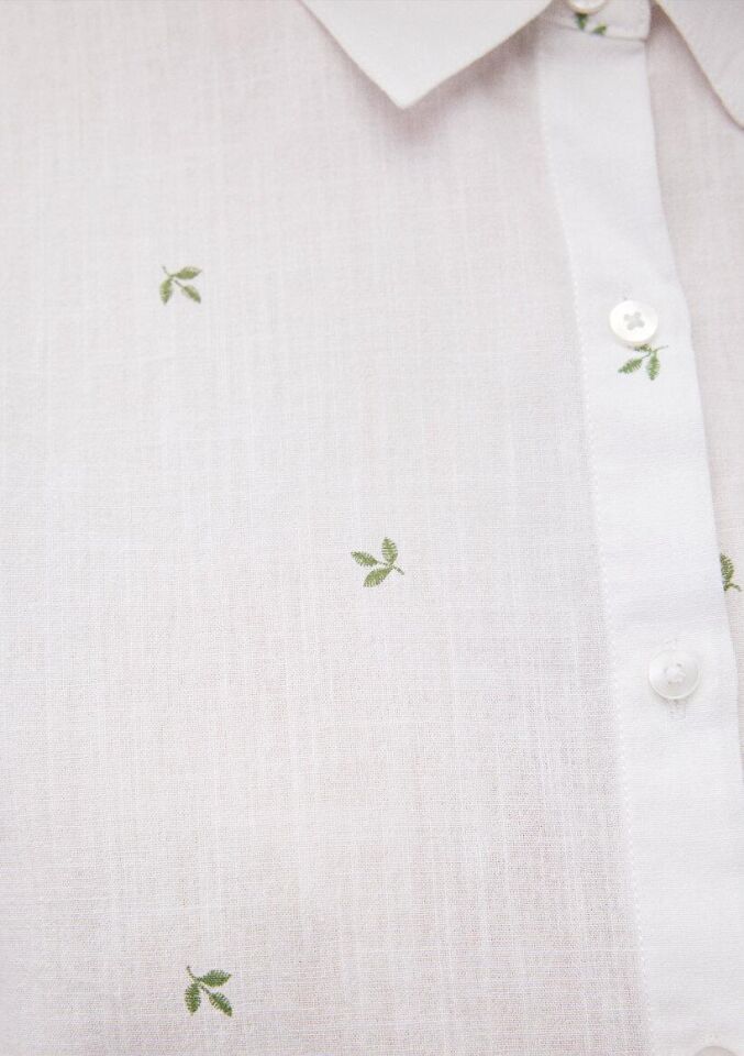 MAVİ KADIN UZUN KOL GÖMLEK Comfrey Leave Print 1210030-88007