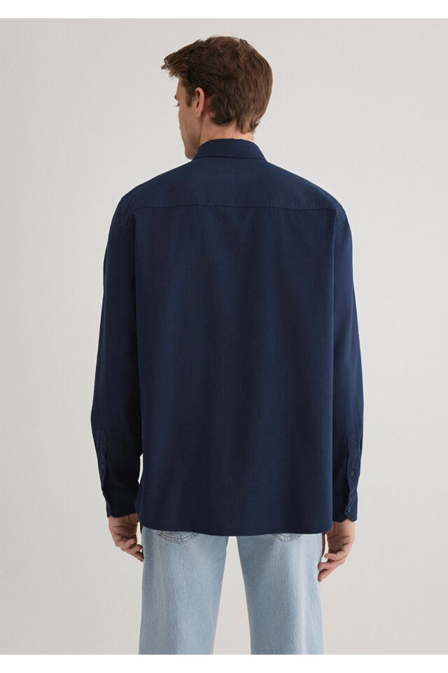 MAVİ ERKEK UZUN KOL GÖMLEK Derin Lacivert 0211424-70497