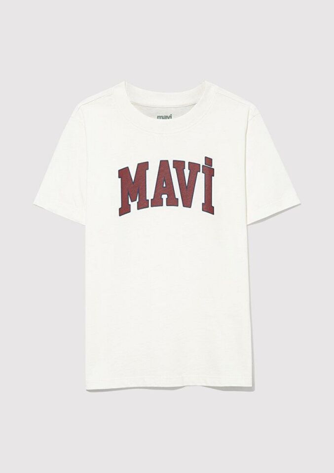 MAVİ ÇOCUK MAVİ LOGO BASKILI TİŞÖRT Kırık Beyaz 6610030-81964