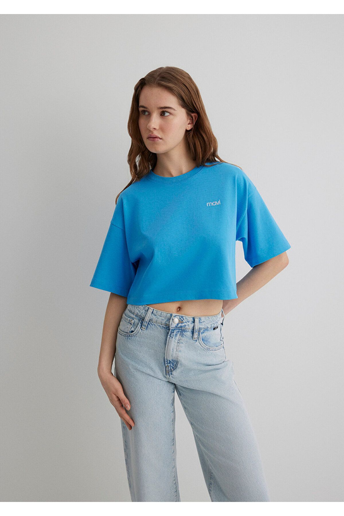 MAVİ KADIN MAVİ BASKILI TİŞÖRT Gök Mavisi 1613070-70861