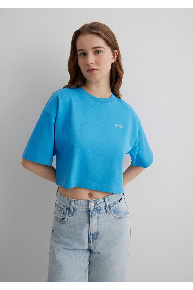 MAVİ KADIN MAVİ BASKILI TİŞÖRT Gök Mavisi 1613070-70861