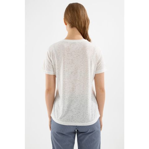 FASHİON FRİENDS KADIN Devore Baskı T-Shirt 22Y0547K1