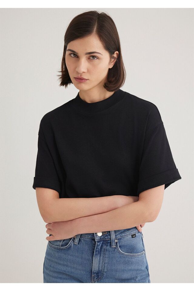 MAVİ KADIN KISA KOLLU MODELLİ PENYE Siyah 1612907-900