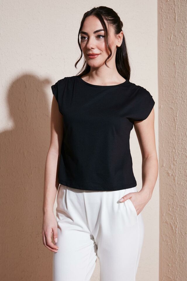 FASHION FRIENDS KADIN OMZU BÜZGÜLÜ BLUZ 24y0794k1