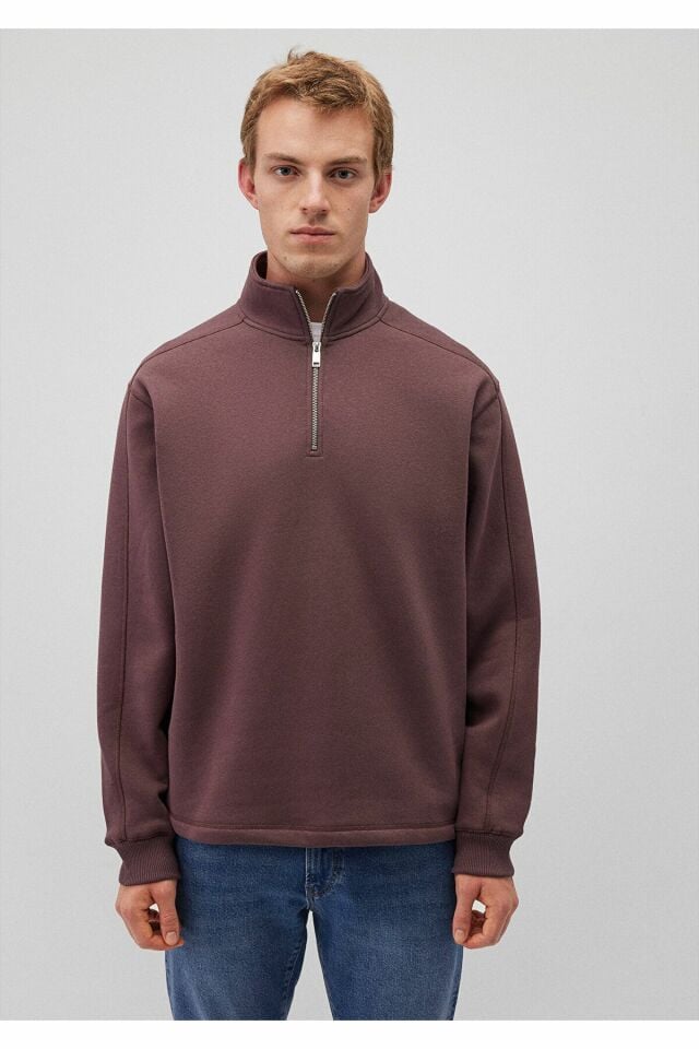 MAVİ ERKEK YARIM FERMUARLI SWEATSHIRT Huckleberry 0S10016-70260