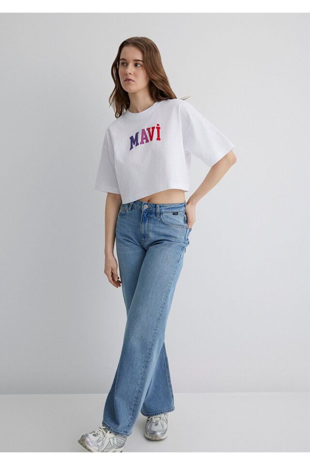 MAVİ KADIN MAVI BASKILI TİŞÖRT Beyaz 1612516-620