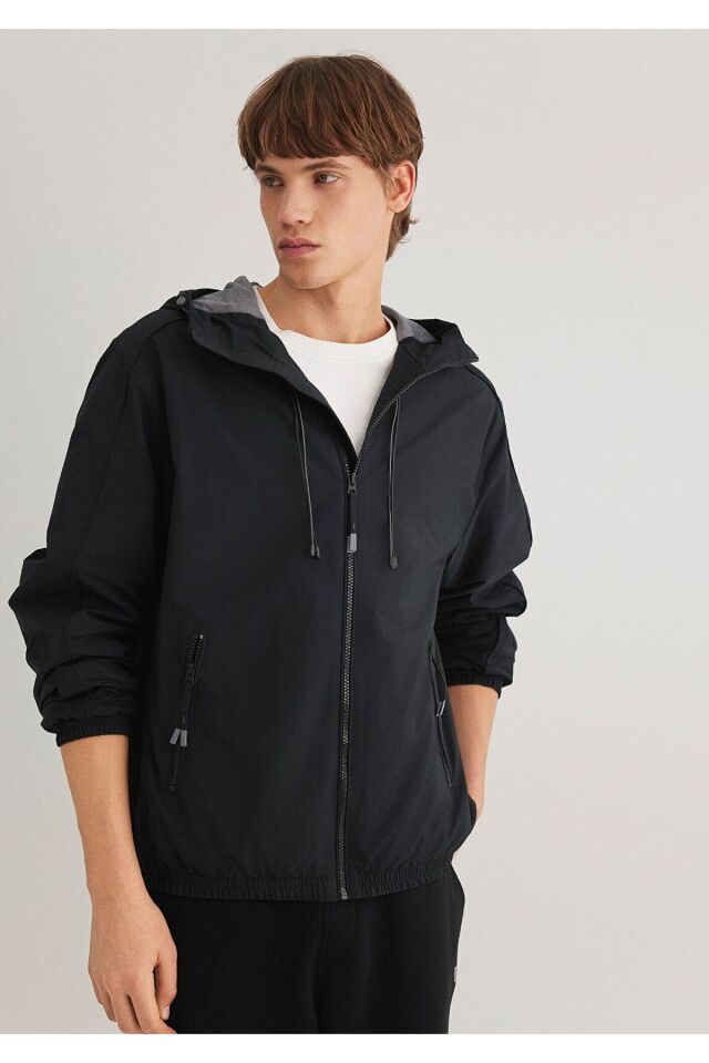 MAVİ ERKEK KAPÜŞONLU CEKET Siyah 0110569-900