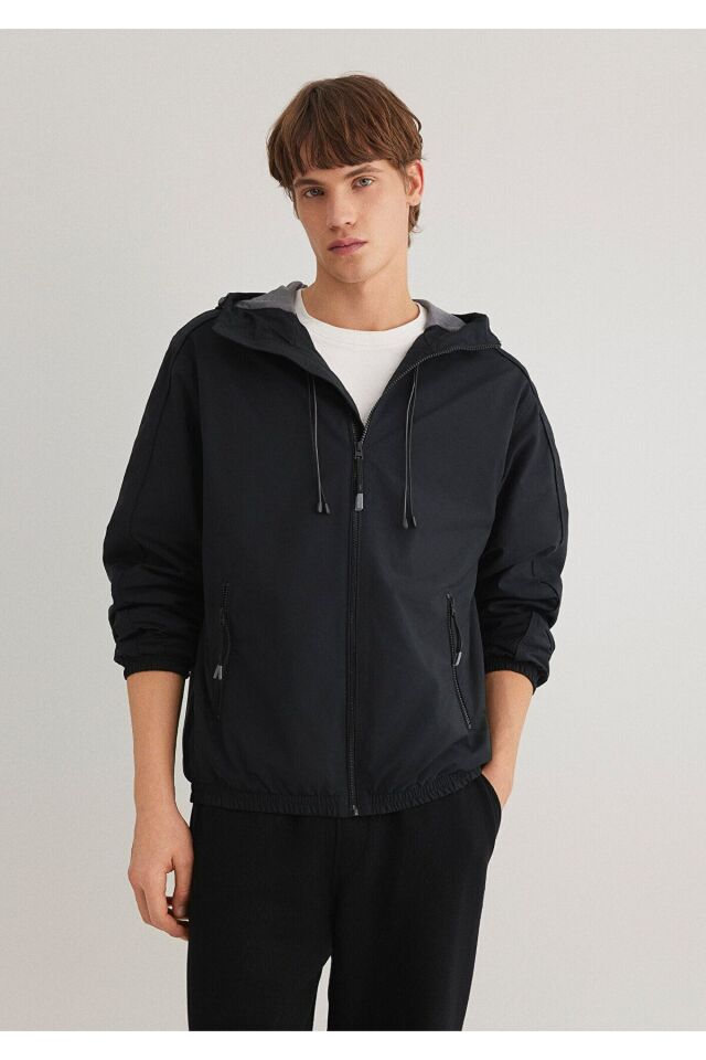 MAVİ ERKEK KAPÜŞONLU CEKET Siyah 0110569-900