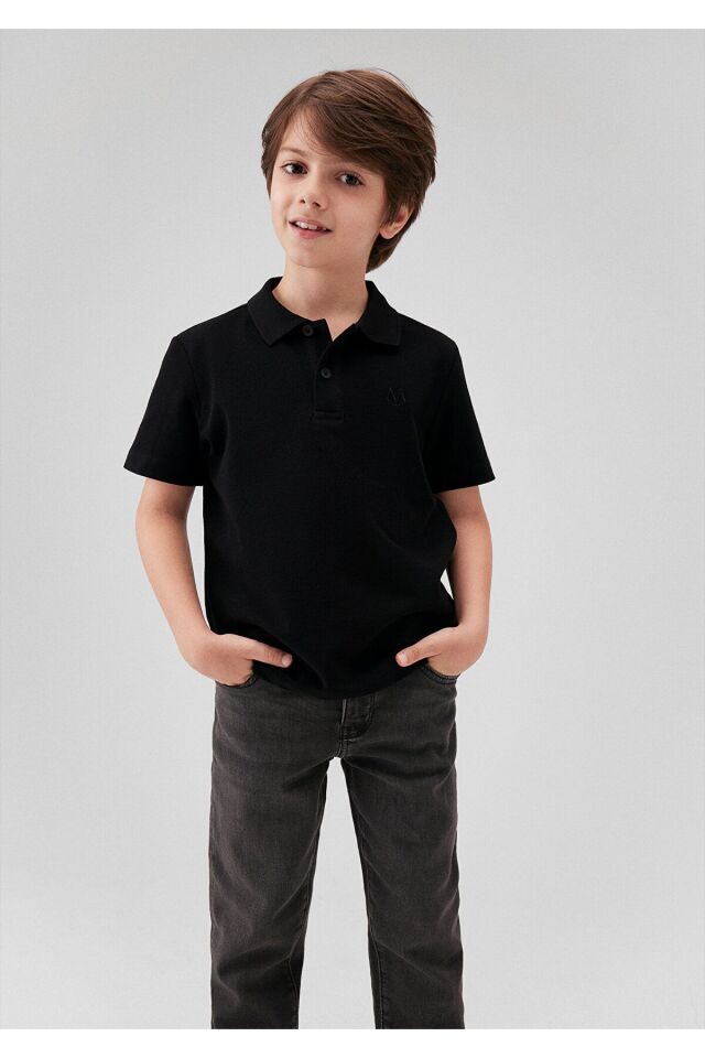 MAVİ ÇOCUK BASIC POLO YAKA TİŞÖRT  Siyah 6610216-900