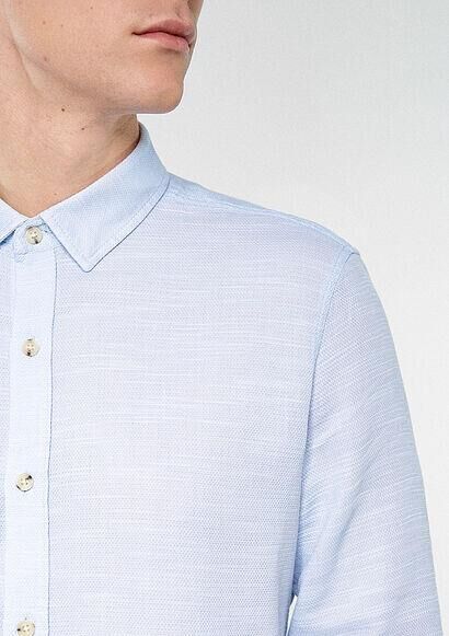 MAVİ ERKEK UZUN KOL GÖMLEK  Puslu Mavi 020579-70871 MAVİ - S