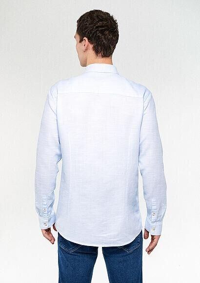 MAVİ ERKEK UZUN KOL GÖMLEK  Puslu Mavi 020579-70871 MAVİ - XL