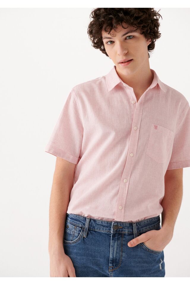 MAVİ ERKEK KISA KOL GÖMLEK Leylak Pembe 020611-71045